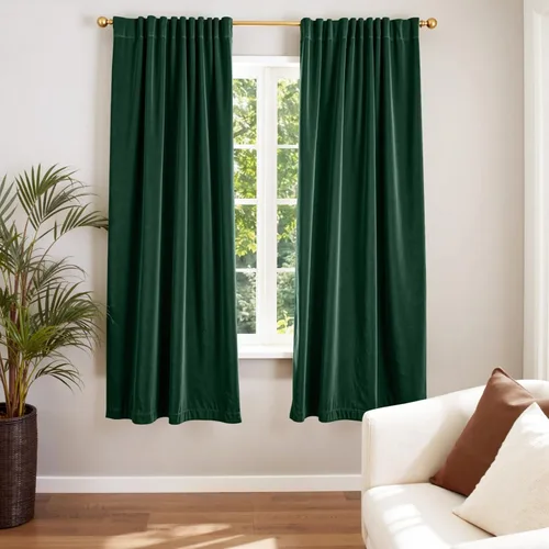 Vista 113 de Lazzzy Cortinas opacas de terciopelo beige de 84 pulgadas de largo con aislamiento térmico para oscurecer la habitación, cortinas forradas de lujo