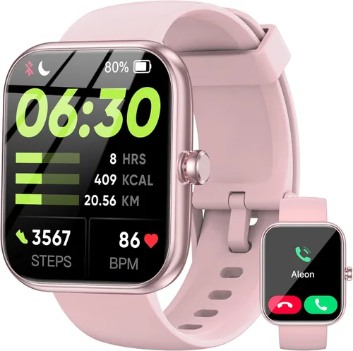 Vista 3 de Reloj inteligente con Alexa incorporado, pantalla táctil HD de 1.83 pulgadas, notificaciones/llamadas Bluetooth, impermeabilidad IP68, más de 120