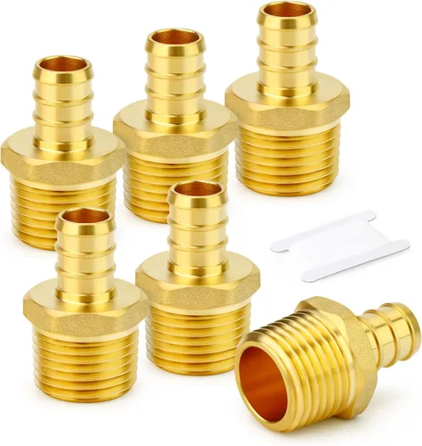 Vista 27 de GASHER 10 piezas sin plomo latón 1 "acoplamiento Pex, accesorios Pex de 1 pulgada para tubería Pex