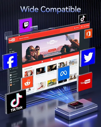 Vista 4 de Adaptador Dongle de pantalla HDMI inalámbrico actualizado 2027, transmisor de transmisión de medios de video/audio/archivo, extensor inalámbrico