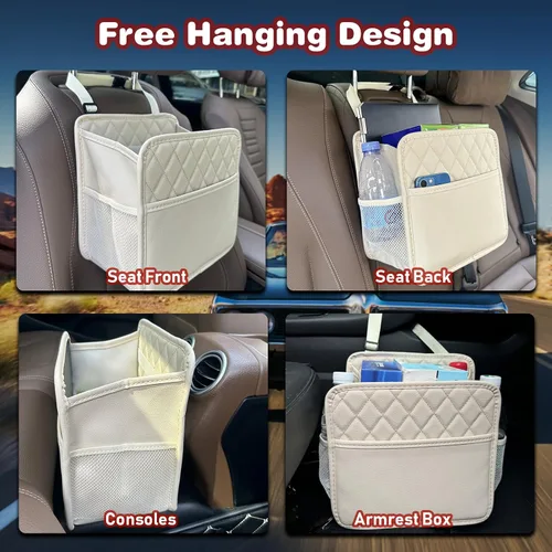 Vista 5 de Witaxima Organizador de asiento trasero de automóvil mejorado con bolsillos de almacenamiento, organizador multiusos para colgar del automóvil