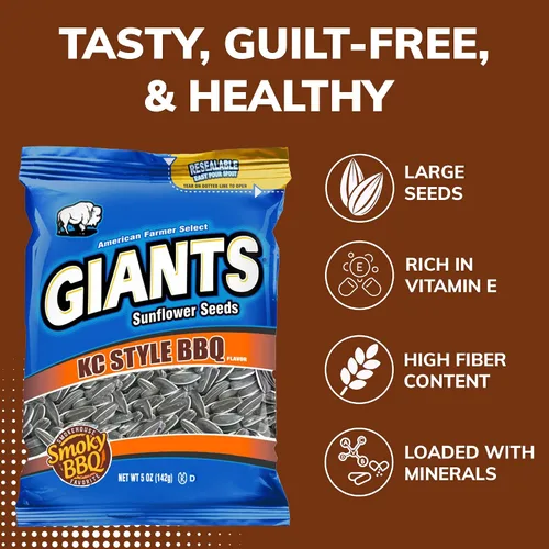 Vista 6 de GIANTS KC Style BBQ Semillas de Girasol - Semillas de girasol a granel, semillas de girasol tostadas para comer, sabor a barbacoa, aperitivo