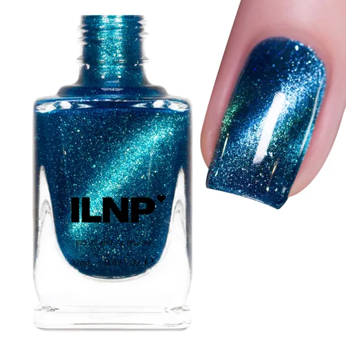Vista 8 de ILNP Elsa - Esmalte de uñas holográfico resplandeciente azul claro helado