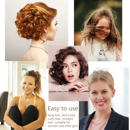 Vista 6 de TCOTBE Almohadillas para el cabello con volumen de princesa esponjosa para mujer (4) y peines (2) insertos - Juego de 6 piezas para peinados