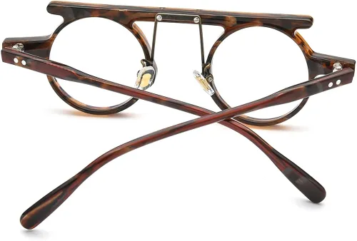 Vista 6 de HEPIDEM Marco de gafas de acetato para hombre, gafas redondas retro para mujer, gafas ópticas