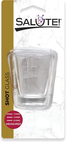 Vista 3 de Salute! Vasos de chupito de fondo pesado medido de 1.5 oz para cocina y bar - Juego (4)