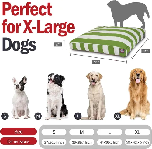 Vista 2 de Majestic Pet Cama rectangular grande lavable para perros, cama antideslizante y cómoda para mascotas, cama para perros con funda extraíble lavable