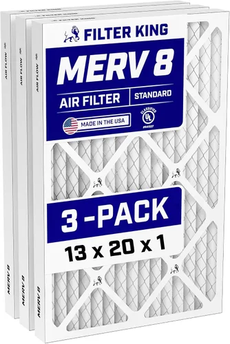Vista 131 de Filter King Filtro de aire de 5.5x13.5x1 Paquete de 3 Filtros plisados MERV 8 HVAC para horno A/C Fabricado en Estados Unidos Tamaño real
