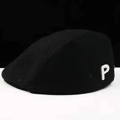 Vista 6 de Hombres primavera y verano delgado sombrero de sol Newsboy boina al aire libre ocio Ivy Flat top hat Golf ajustable sombrero de conducción sombrero
