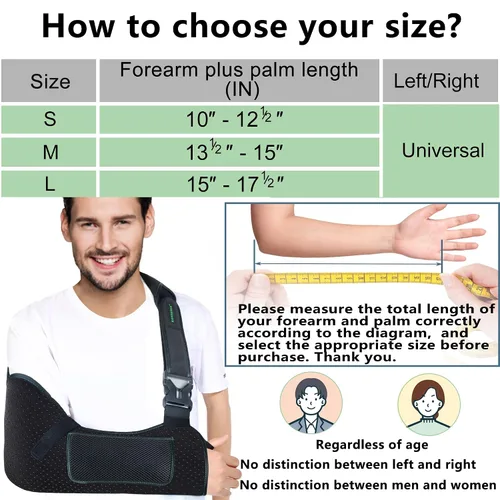 Vista 6 de KONSEDIK Cabestrillo para Brazo y Hombro para Hombres y Mujeres, Cabestrillo Médico Poroso Cómodo con Bolsillo y Almohadilla para el Hombro