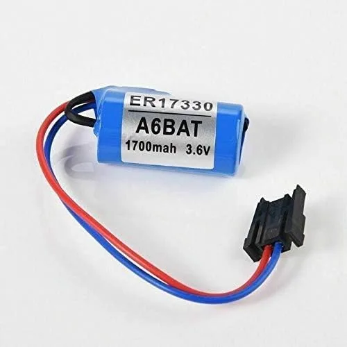Vista 4 de Beacon Pet A6BAT ER17330V PLC Batería de litio tamaño 2/3A 1700mah con enchufe para Mitsubishi Servo(10 piezas)
