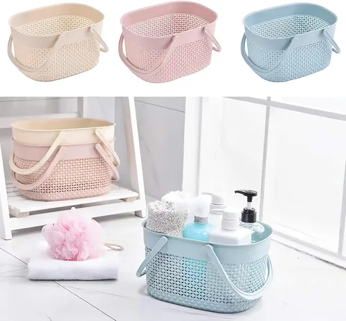 Vista 8 de rejomiik - Cesta portátil para ducha, organizador de plástico con asas, bolsa de aseo para baño, artículos esenciales para dormitorio universitario