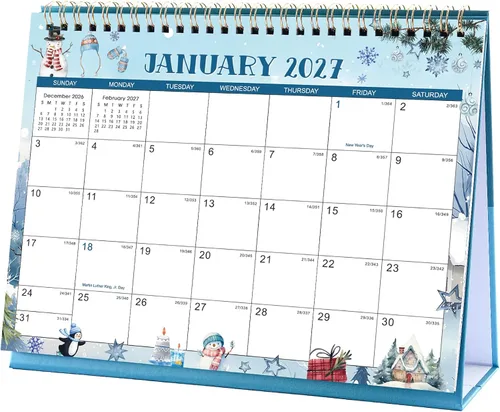Vista 8 de Calendario de escritorio 2027 – Calendario de escritorio abatible de pie
