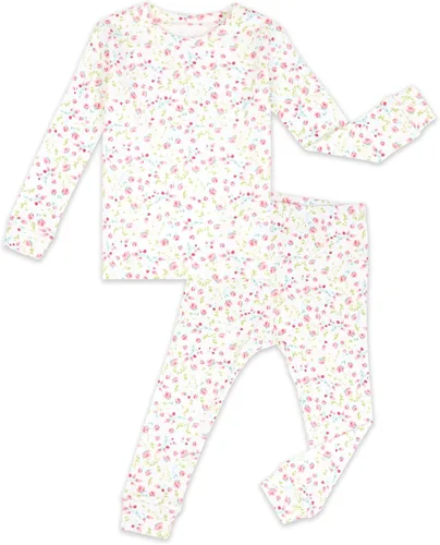 Vista 21 de moimoln 6M-8Y Pijama floral para bebé y niña pequeña, suave, modal, algodón, transpirable, ajustado, manga larga, conjunto de ropa de dormir A_baya