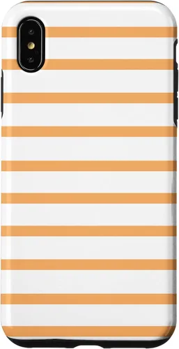 Vista 7 de iPhone 12 mini minimalista patrón de rayas en naranja claro moderno caso