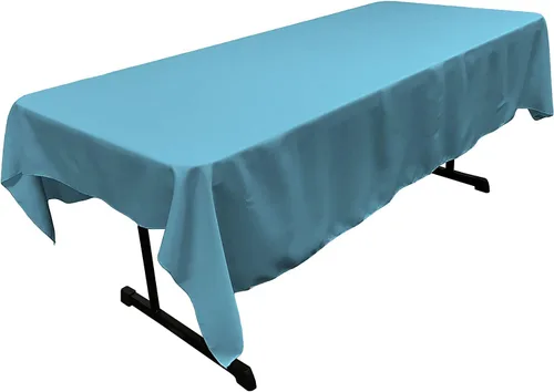 Vista 14 de LA Linen Mantel rectangular lavable de popelín de poliéster, resistente a las manchas y a las arrugas, cubierta de mesa 60x84, mantel de tela