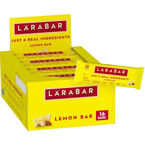Vista 12 de Larabar Barra de limón, barra vegana de frutas y nueces, sin gluten, barras de 1.6 onzas, 6 unidades 6 ingredientes reales, dátiles, almendras