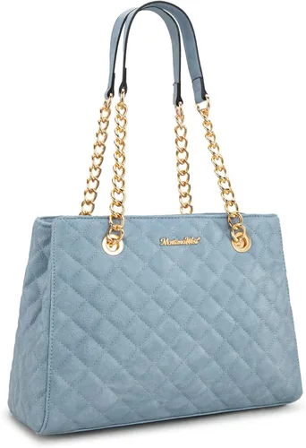 Vista 11 de Montana West Bolso Tote MEDIANO para Mujeres Acolchado con Cadena Bolsos de Mano Bolso de Hombro beige (040Beige)