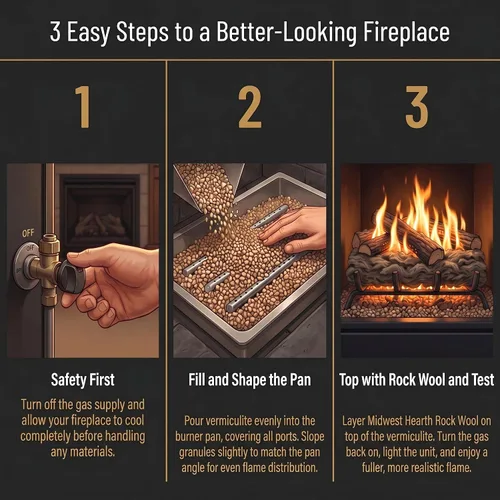 Vista 3 de Midwest Hearth Gránulos de vermiculita para chimeneas de gas - Bolsa de 12 oz