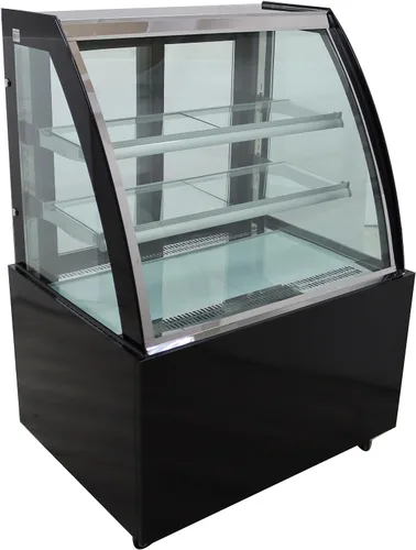 Vista 5 de TECHTONGDA Exhibición Refrigeradores Pastel Escaparate Curvo Refrigeración Display Case Gabinete de panadería comercial con luz LED blanca Piso