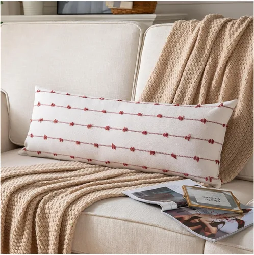 Vista 11 de Caflife Fundas de Almohada Decorativas Boho 18x18 pulgadas Beige y Negro, Juego de 2 Fundas de Almohada Decorativas Modernas Estilo Granja para Sofá