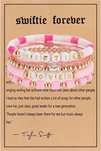 Vista 4 de ZXUZKEA Taylor - Pulseras de la amistad antihéroe 1989 Reputation Tour Concierto Evermore Midnight Folklore Fearless Reputation Lover Álbum de joyas