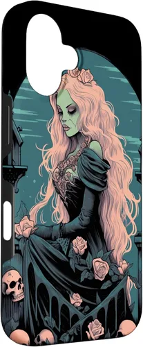 Vista 3 de Funda para iPhone 16 Gothic Girl Pastel Goth Wiccan Pagan Anime Nu Goth Grunge