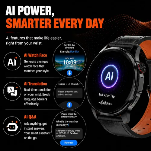 Vista 5 de Smart Watch for Men with GPS, 1.46"AI Smartwatch, BT Call/Text Reply