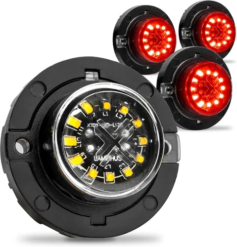 Vista 9 de Lamphus SnakeEye III Ámbar Azul 12W LED Luz estroboscópica oculta [Clase SAE 1] 12V Bombilla redonda impermeable de 1 pulgada para parpadeo de azul