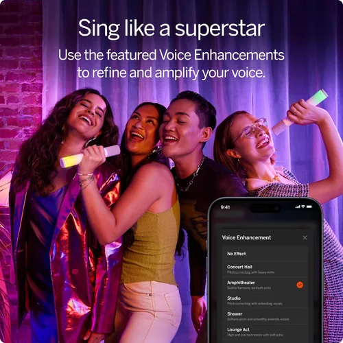 Vista 9 de VIZIO MicMe 2.1 Barra de sonido de karaoke, 2 micrófonos inalámbricos, subwoofer inalámbrico con Dolby Atmos, DTS:X, altavoz Bluetooth, compatible