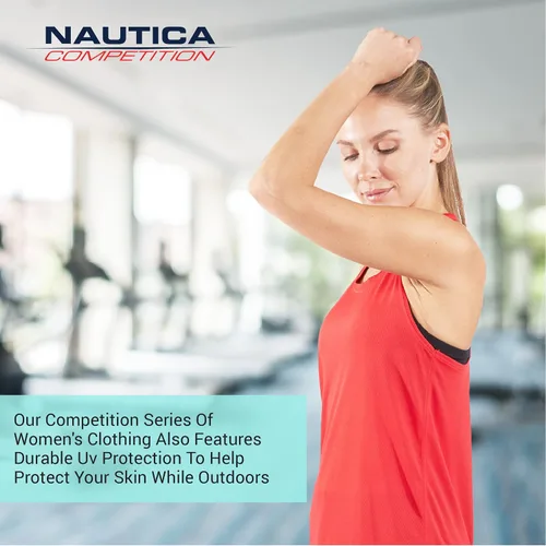 Vista 7 de Nautica Paquete de 3 camisetas sin mangas de entrenamiento para mujer, atléticas activas, gimnasio, entrenamiento, correr, ejercicio, yoga, tela