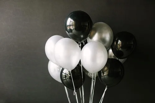 Vista 6 de Treasures Gifted Globos plateados metálicos cromados, globos metálicos grandes de 12 pulgadas, globos metálicos cromados metálicos, globos plateados