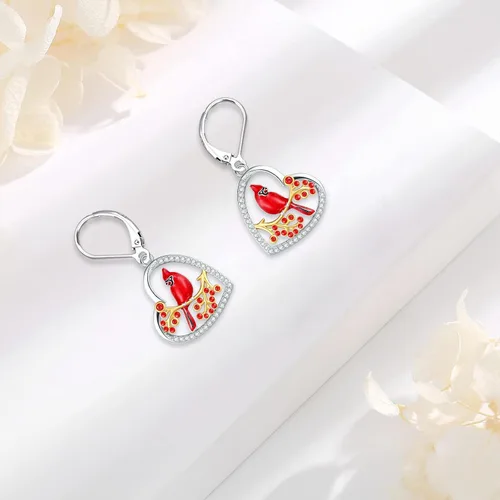Vista 238 de Aretes colgantes de plata de ley con diseño de árbol de la vida, flor, abeja, animales, gato, colibrí, piedra lunar, turquesa, aretes con cierre