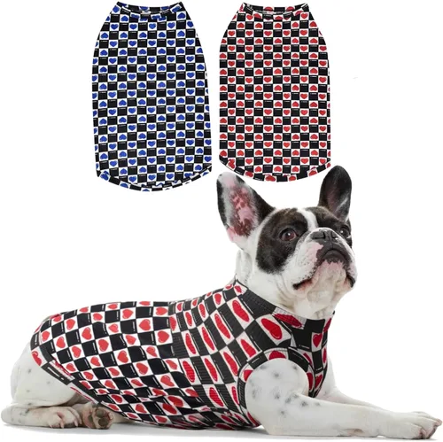 Vista 8 de Camisas hawaianas para perros, de secado rápido, de malla refrescante, de verano, con estampado de coco para perros pequeños, azul y amarillo, XS