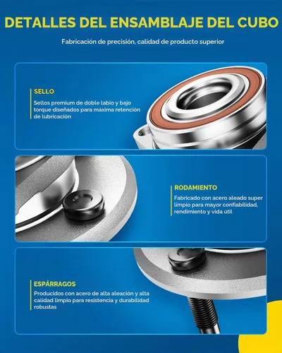 Vista 6 de PHILTOP 512012 x2 Conjunto de cubo de cojinete de rueda trasera para Volkswagen Jetta for 1998-2010 Volkswagen Beetle, 1999-2005 Volkswagen Jetta