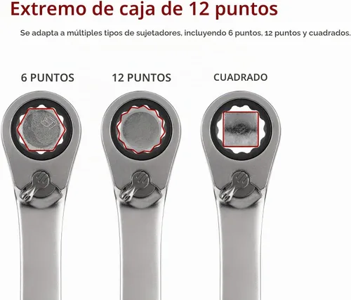 Vista 4 de TEKTON Juego de llaves combinadas de trinquete reversibles, 11 piezas