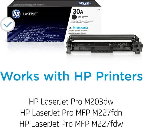 Vista 2 de Cartucho de tóner HP 30A negro Funciona con Laserjet Pro M203 Serie, Laserjet Pro MFP M227 Serie CF230A