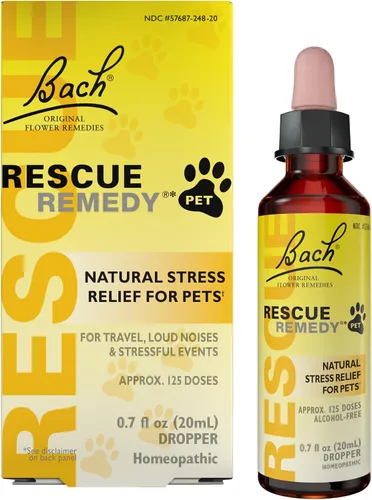 Vista 9 de Rescue Remedy gotero para mascotas - 10mL - Apoyo para el estrés y la tensión para perros y gatos con esencias naturales de flores Bach - Fórmula