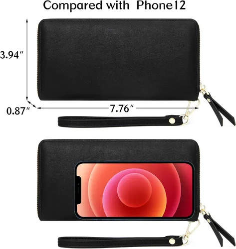 Vista 4 de GEEAD Custom Design Wristlet Wallets for Women PU Leather RFID Blocking Wallet