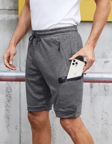 Vista 5 de SPECIALMAGIC Men's Running Shorts Workout Gym Shorts Casual Home Athletic Zipper Pocket