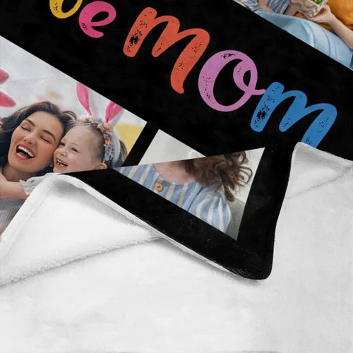 Vista 3 de InterestPrint Regalos personalizados para mamá, manta personalizada con fotos y fotos familiares, regalos de cumpleaños para el día de la madre