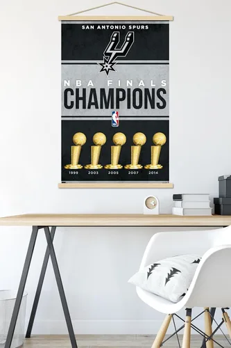 Vista 5 de Trends International NBA San Antonio Spurs - Champions 23 - Póster de pared con marco magnético