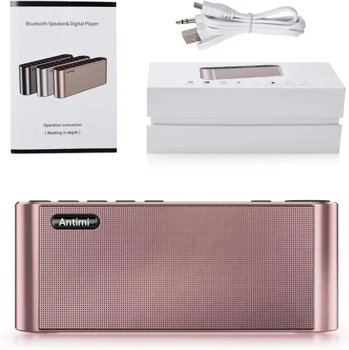 Vista 7 de Antimi Altavoz Bluetooth con reproductor de radio FM, reproductor MP3, altavoz estéreo portátil inalámbrico con controladores de altavoces