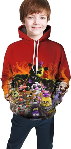 Vista 2 de Puzhai Sudadera con capucha para adolescentes con estampado 3D de anime para niños y niñas