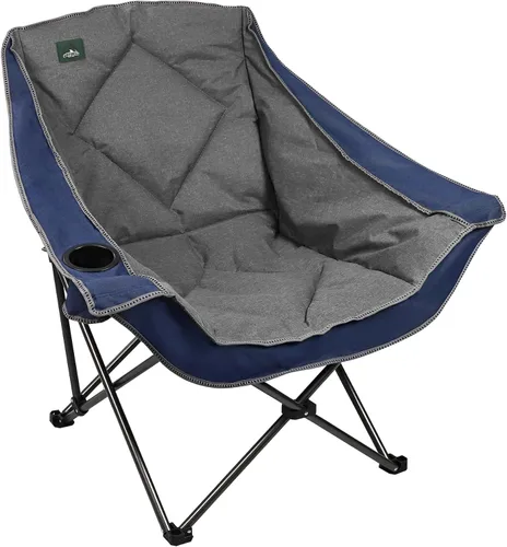 Vista 11 de Northroad Silla de camping plegable de gran tamaño, silla de césped acolchada para exteriores con soporte para tazas, bolsa de transporte para Negro