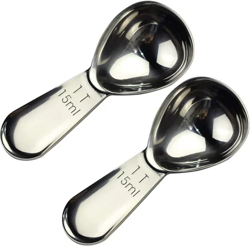 Vista 11 de Cuchara de café de acero inoxidable de 0.5 fl oz, mango corto para café molido