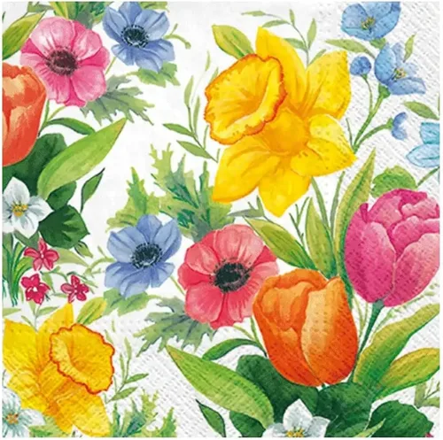 Vista 23 de Servilletas de papel de flores de primavera y verano, tamaño almuerzo, desechable, 20 unidades, 13 x 13 pulgadas (desplegadas) (Bird of Paradise)
