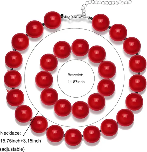 Vista 5 de Spiritlele Harry - Juego de pulseras de collar con cuentas para mujeres y hombres estilo roca gruesa gargantilla para aficionados regalo de joyería
