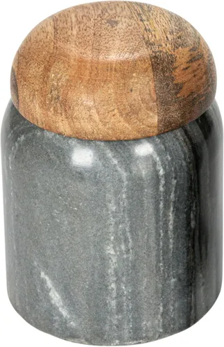 Vista 14 de Creative Co-Op Tapa de madera con diseño de mármol moderno, recipiente natural Beige
