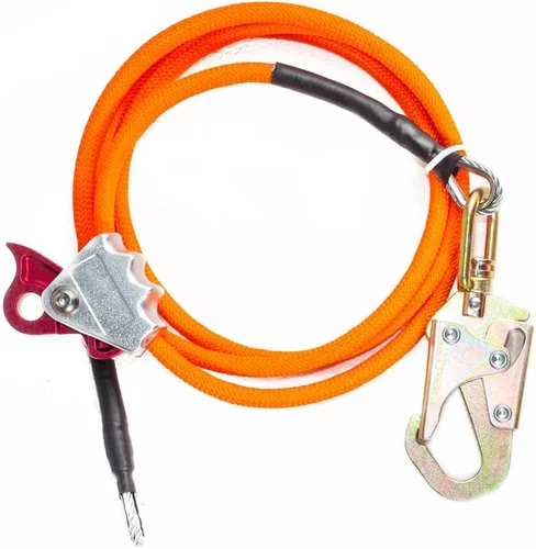 Vista 3 de Kit de línea de acero de 1/2 "x 8' para árboles trepadores Cordón ajustable con núcleo de acero para escalada de árboles, arnés de cordón Flipline